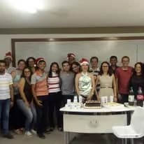 Integrantes do OMEC reunidos na confraternização de dezembro de 2017