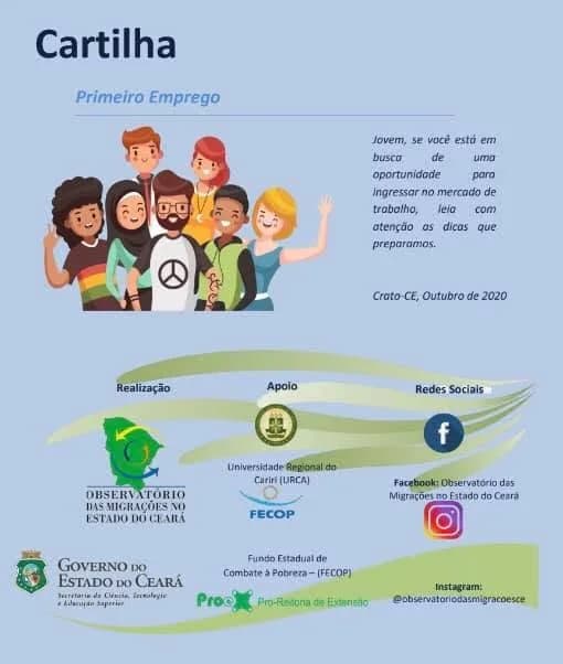 Capa da cartilha Primeiro Emprego elaborada pelo OMEC em 2020