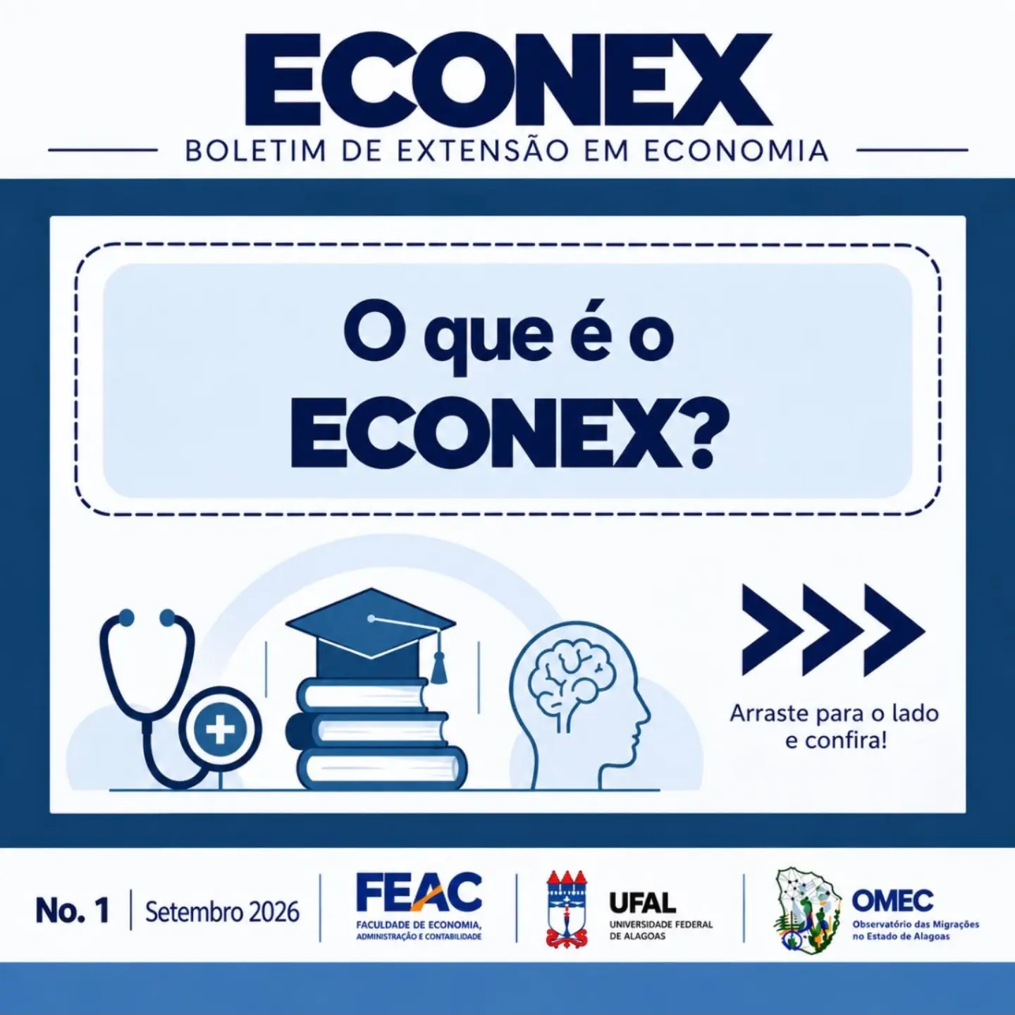 Arte de lançamento do ECONEX, Boletim de Extensão em Economia